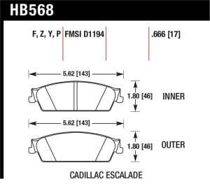 Chevrolet Tahoe Brake Pads - Rear - Hawk Performance - LTS - 2007 Chevrolet Tahoe Brake Pads - Rear - Hawk Performance - LTS - 2007